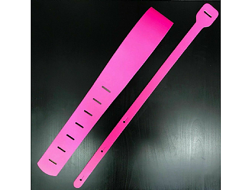 Leather Guitar Strap - Fluorescent Pink
